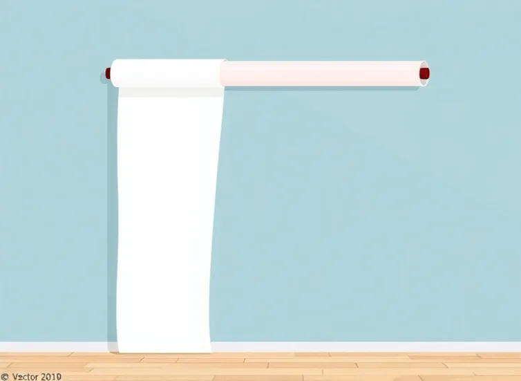 Pose de papier peint, rouleau et brosse à maroufler